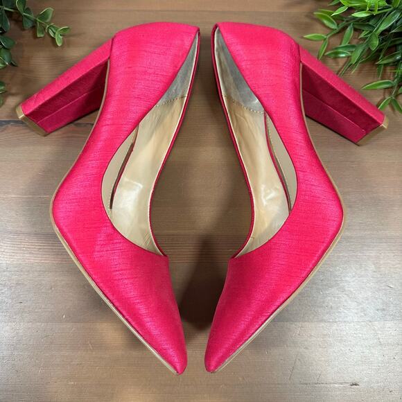 Jewel Badgley Mischka Women's Pink Pointed Toe Pumps Size 7.5 - Picture 2 of 10